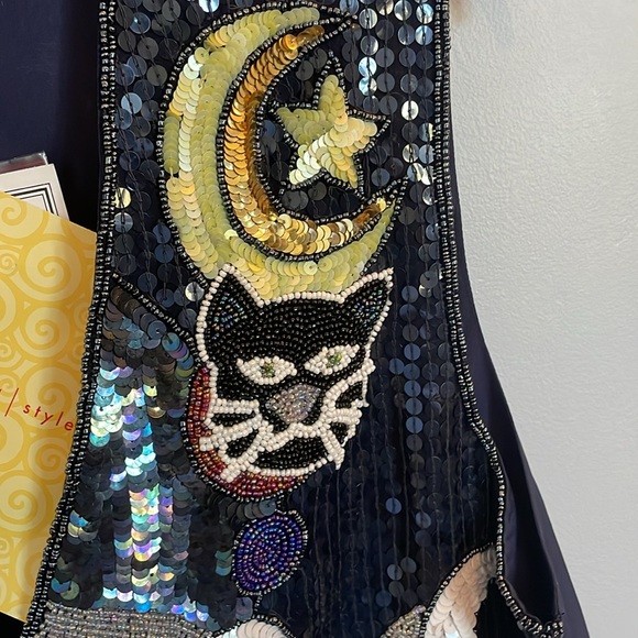 The Quacker factory vintage 90s Halloween sequin vest ghosts pumpkins size M NWT - Picture 2 of 11